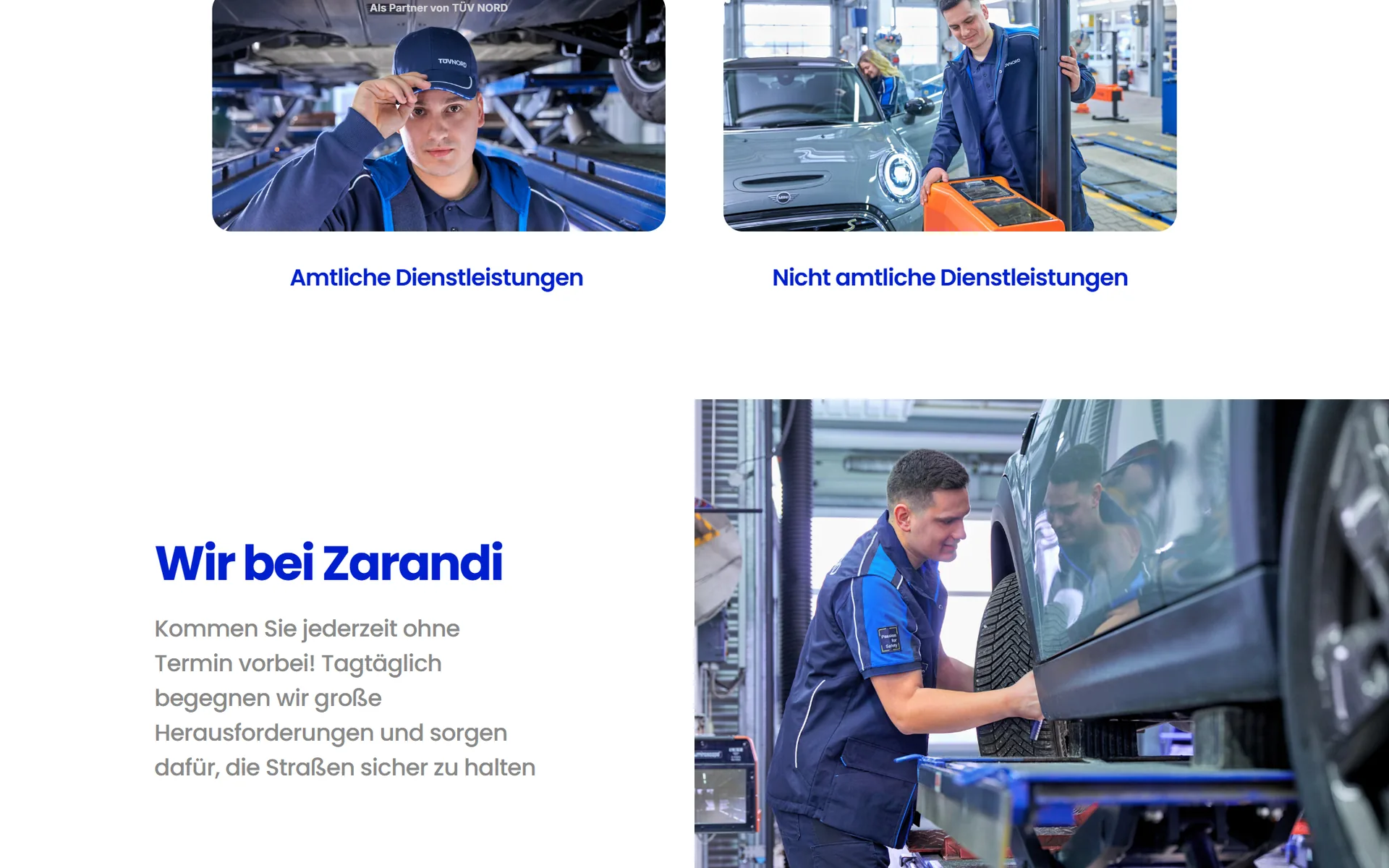 Website von Ingenieurbüro Zarandi, Desktop-Ansicht