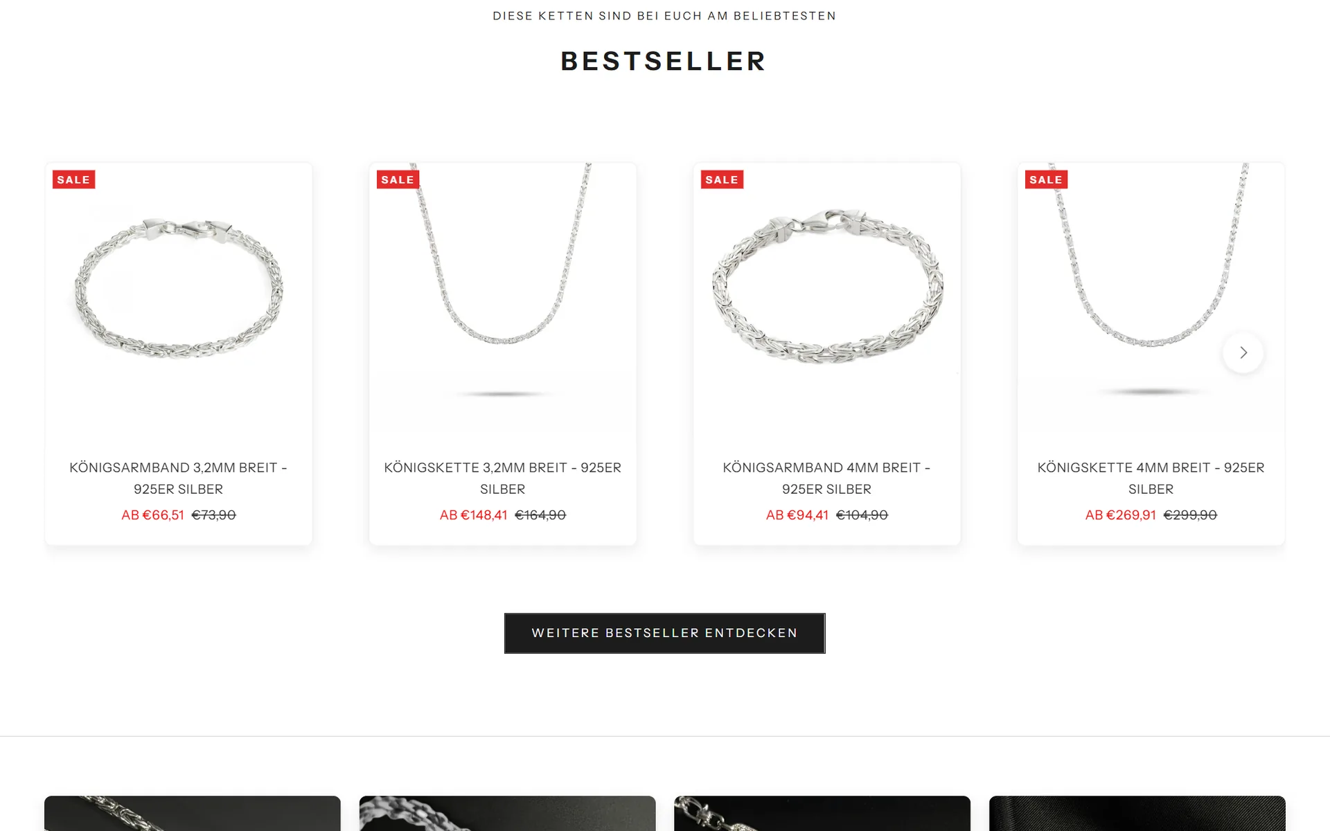 Website von Königsketten24, Desktop-Ansicht