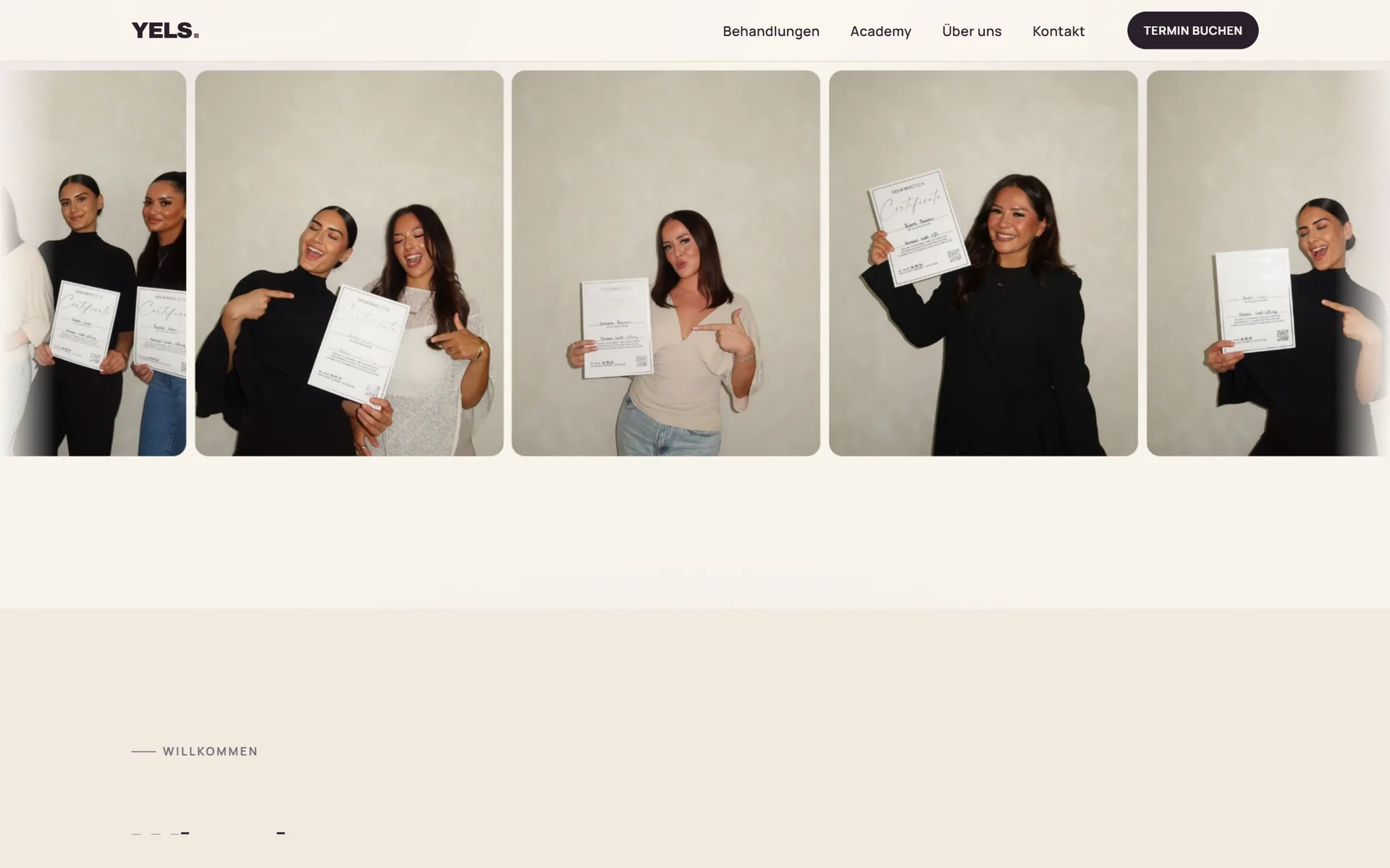 Website von Yels Cosmetics, Desktop-Ansicht